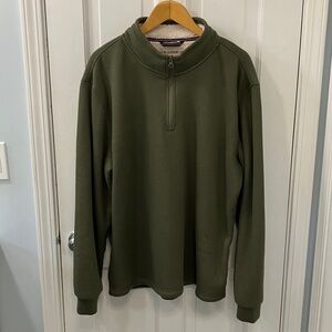 BC Clothing Co Heritage Men's army Green quarter-Zip sweatshirt fleece size XL
